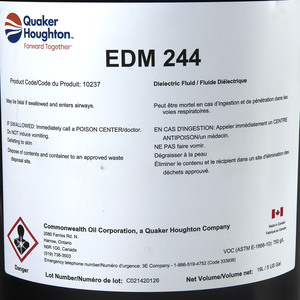 Oil, EDM, Commonwealth EDM 244, 5 gal Pa